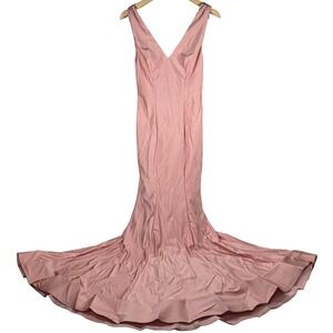 Cynthia‎ Sahar Pink Mermaid Gown Formal Evening Dress Slight Train S Style CS100